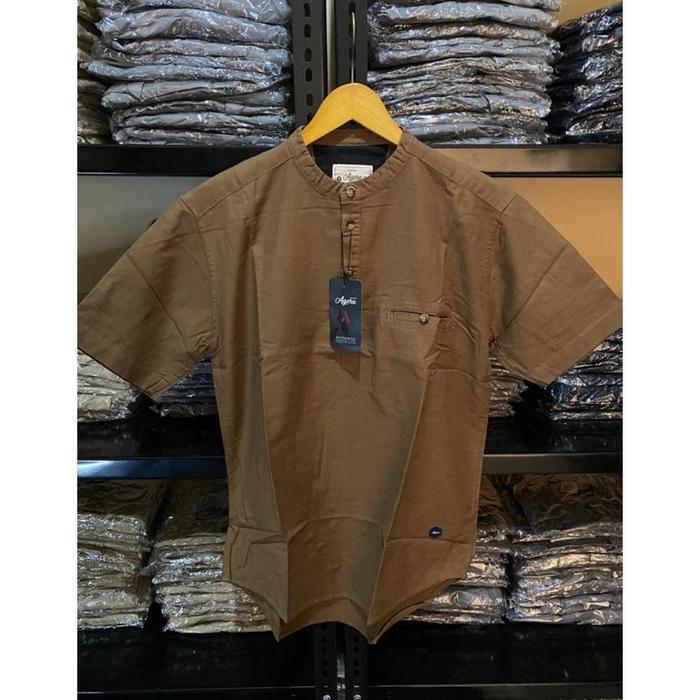 REAL PICT baju muslim kemko kemeja semi koko pria dewasa lengan pendek harley rabbani agera terbaru 