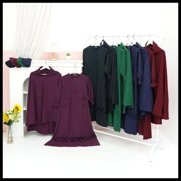 Terbaru Gamis Syari Set Anak / Gamis Set Syari Anak Bahan Wollpeach Lux Original