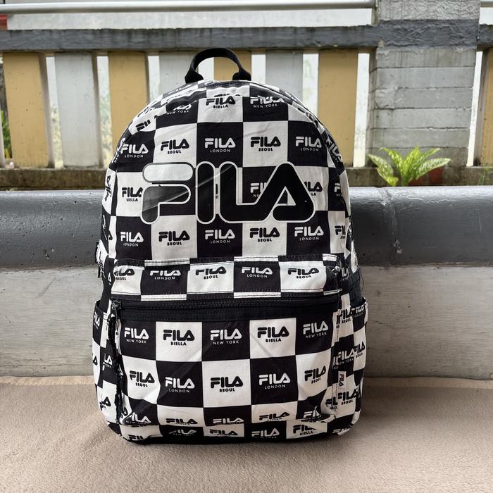 ransel bag tas second fila hitam pria wanita dan anak muat leptop untuk sekolah kerja atau travellin