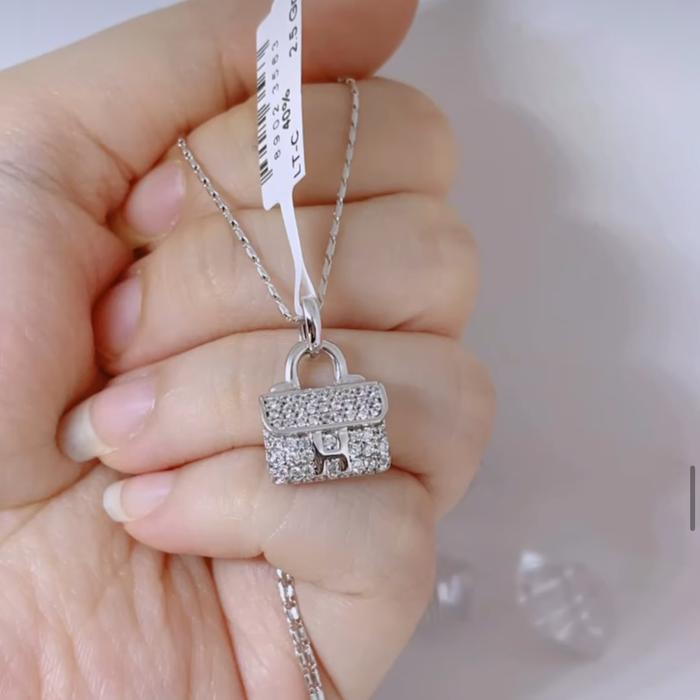 Liontin Tas New Fashion Emas Putih kadar 8K 375