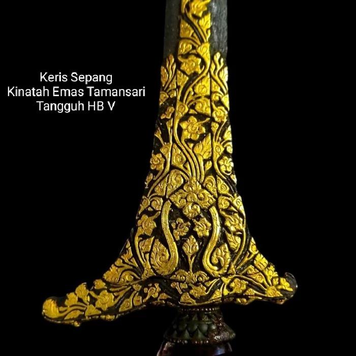 Keris Sepang Kinatah Emas Taman Sari Asli Tangguh HB V Gagah Sepuh