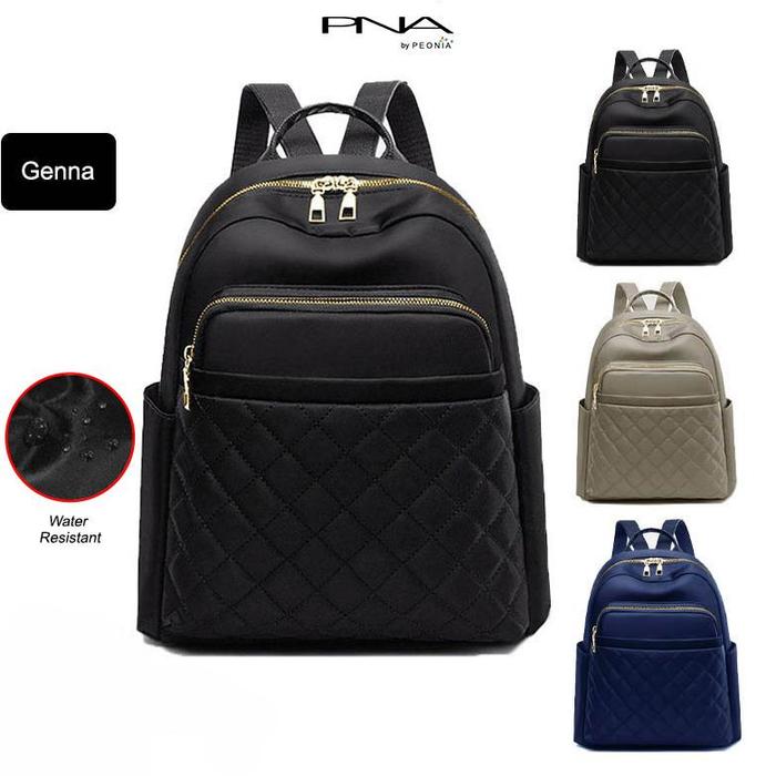 Peonia PNA GENNA Water Resistant Ransel Tas Wanita Punggung Kantor Kerja Sekolah Kuliah Outdoor Tren