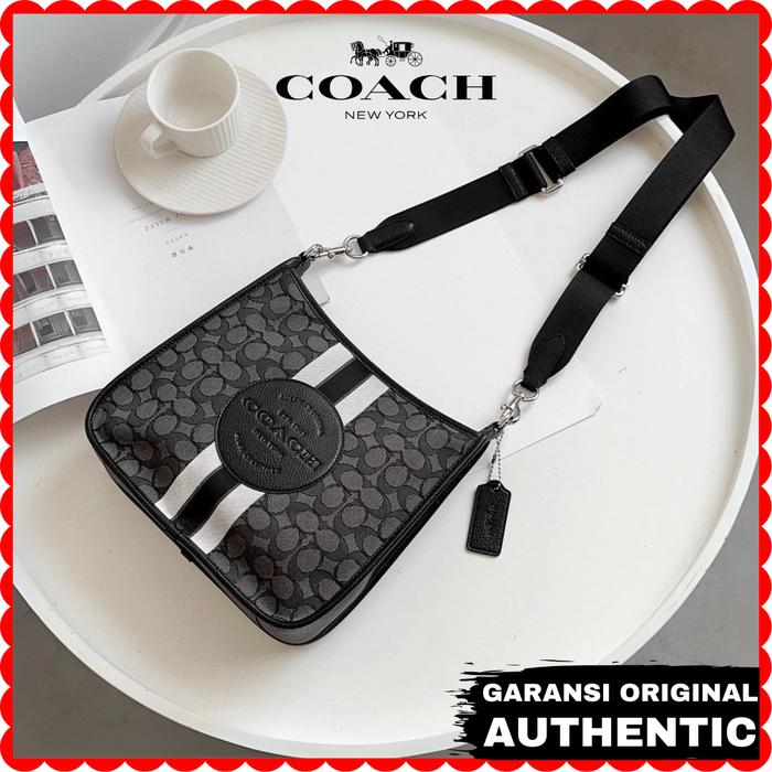 Tas Selempang Coach Wanita Dempsey File Bag In Signature Jacquard With Stripe Original Store Branded