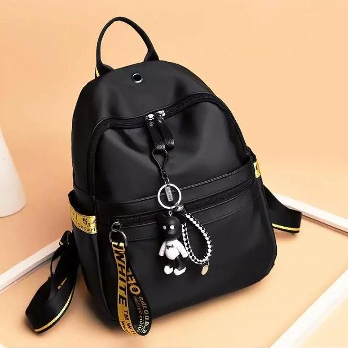 fortuna-TAS RANSEL FASHION STYLE WHITE LOVE KUNING / TAS GENDONG WANITA 2019 / TAS RANSEL WANITA IMP