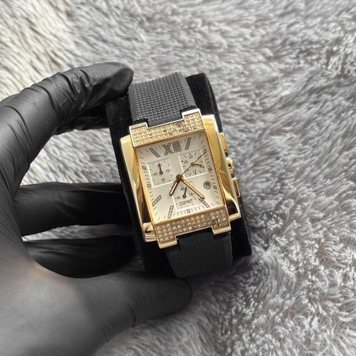 (Barunya 2,2jt) Jam Tangan Tank Vintage Esprit Chronograph Original
