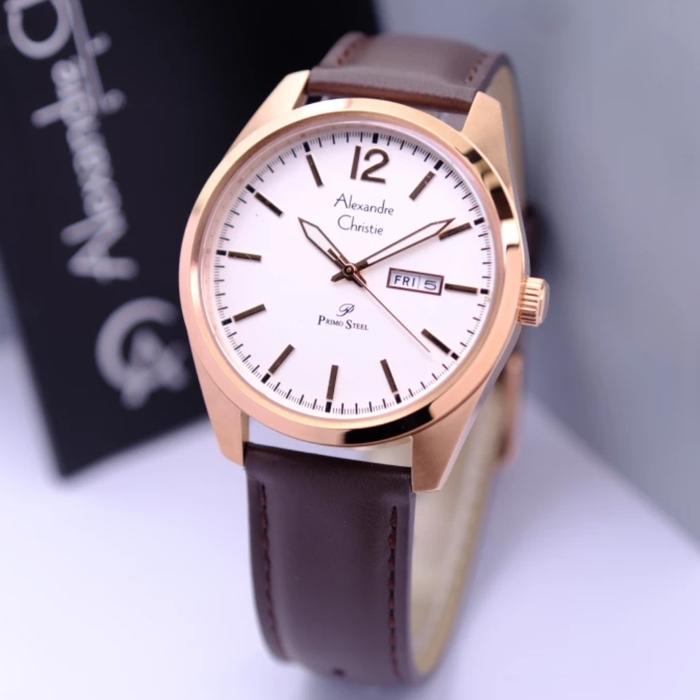 Jam Tangan Pria Alexandre Christie Original AC1012ME Kulit