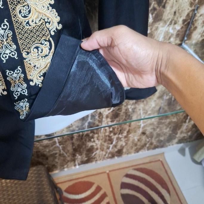 Muslim Jasko Mewah Salafi Bordir Dada Kantong Depan Pria Dewasa Muslim - Hitam (M) - Panjang, Koko T