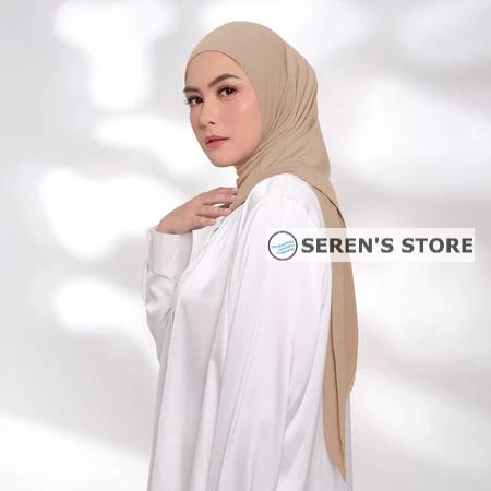 【TERMURAH】Hijab Segitiga Instan Wanita Motif Polos Bahan Jersey Tencel Adem Premium V1