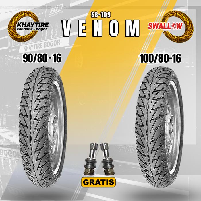 Paket Ban NOUVO SKYWAVE HAYATE SWALLOW VENOM 90/80 dan 100/80 Ring 16