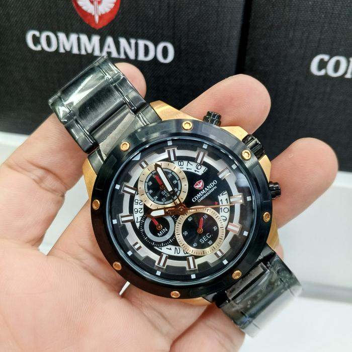 Jam tangan pria Commando CM6009G-3BRGDB#Commando CM6009G#CM6009G-3BRGDB
