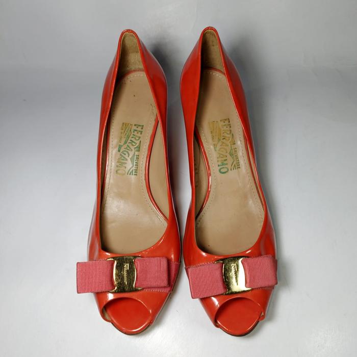 Salvatore Ferragamo original leather wedges 40 size woman shoes