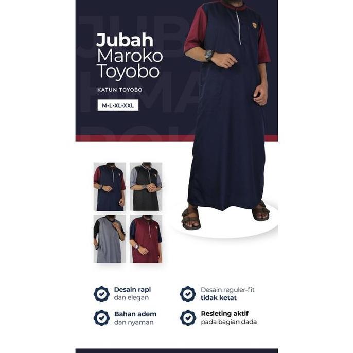 Muslim Salman Baju Gamis Jubah Maroko Pria Laki Laki Ikhwan Zeppler Resleting Bahan Toyobo M - 2XL B