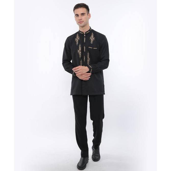 Muslim Baju Koko Warna Pria Al Mia MT Bintik Romeo 244 Series Lengan Panjang Manset Terbaik 100% ori