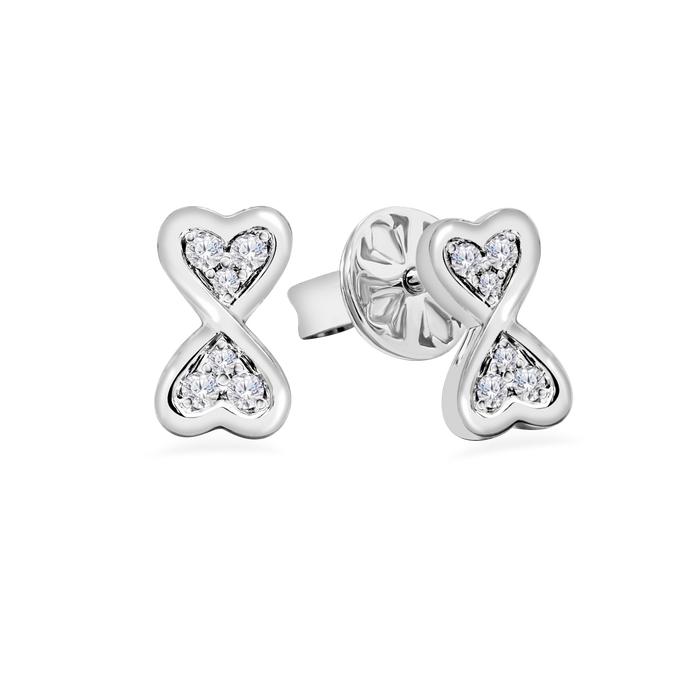 AORA Diamond Love Earrings 4ER308 White Gold 18K