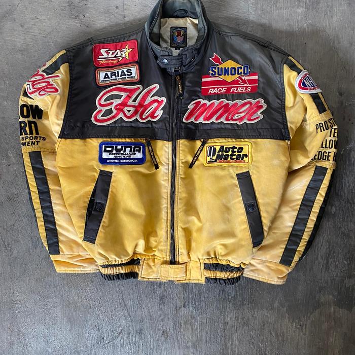 Vintage Racing JDM Jacket Yellow Corn Sledge Hammer Yellow Black BB-7304