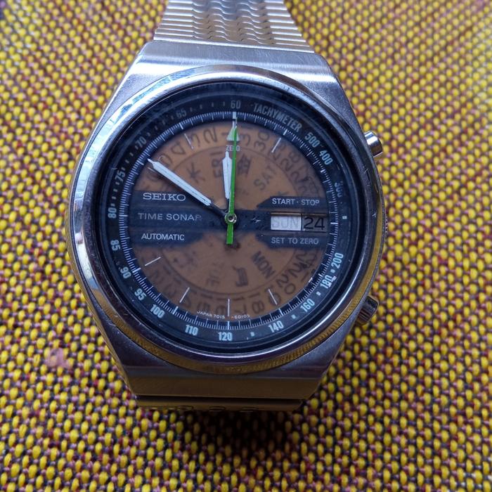 Seiko automatic cal 7015-6010 Time Sonar Chronograph