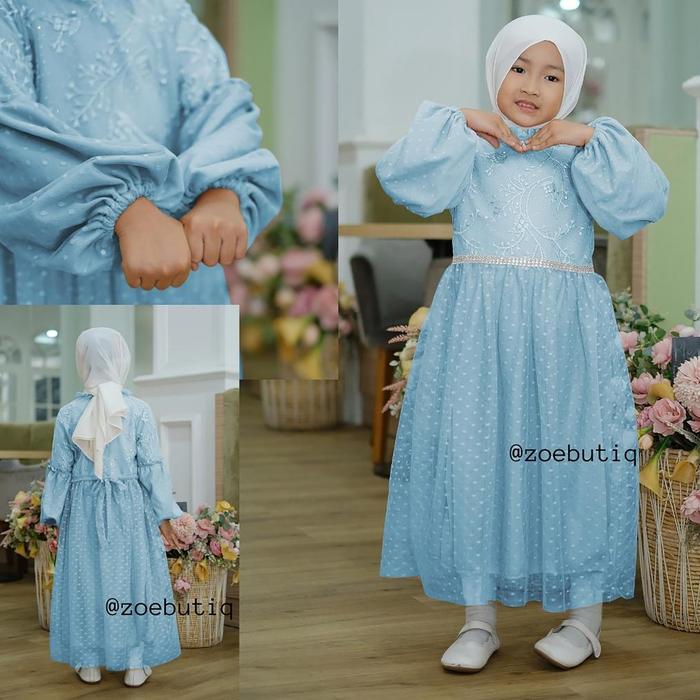 zoe.butiq zoe77 kinan kid - gamis anak perempuan tanggung lebaran 2024 model gamis terbaru mewah ele