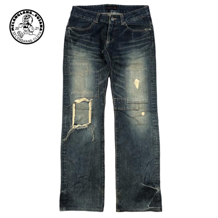 Celana jeans pria / Morgan Homme Patchwork Distressed pants