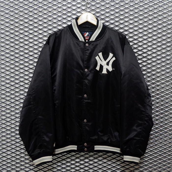 Vintage MLB x New York Yankees Varsity Jacket Color Black RARE Size XL XXL Original !