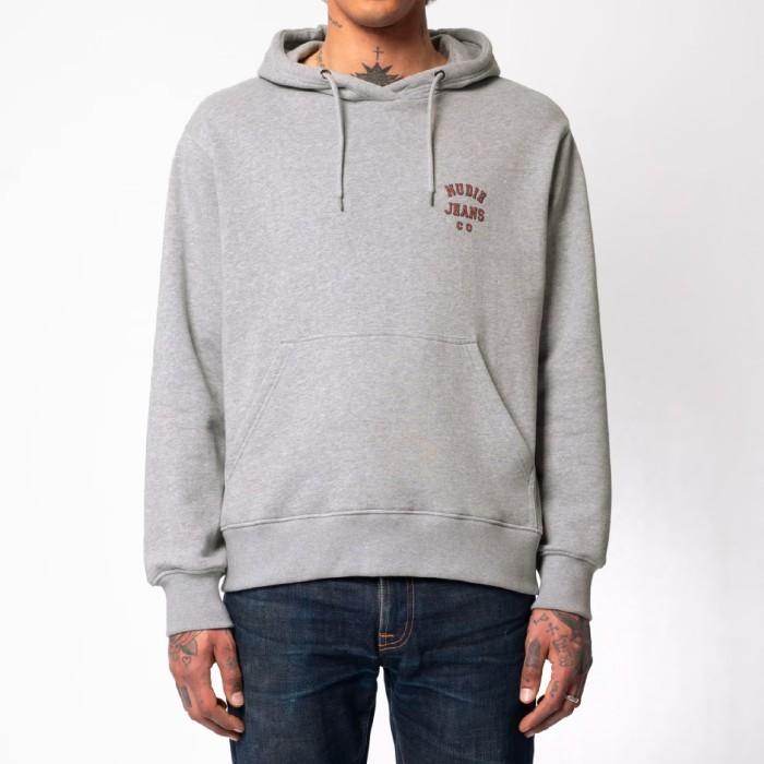 Nudie Franke Logo Hoodie Greymelange