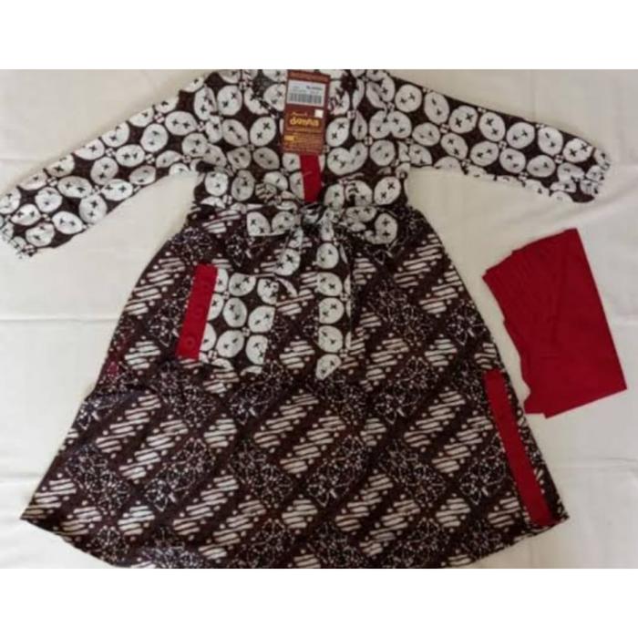diskon 50% / abaya kids batik antik dannis / fashion muslim / busana muslim set anak perempuan