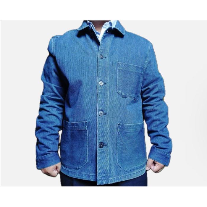 HnM DENIM CHORE JACKET PRIA COWOK - DENIM CONSCIOUS - size L