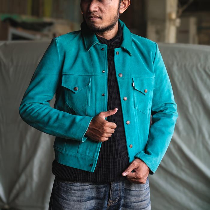 levis type 3 leather Vintage Jacket Made In Italy Limited Edition