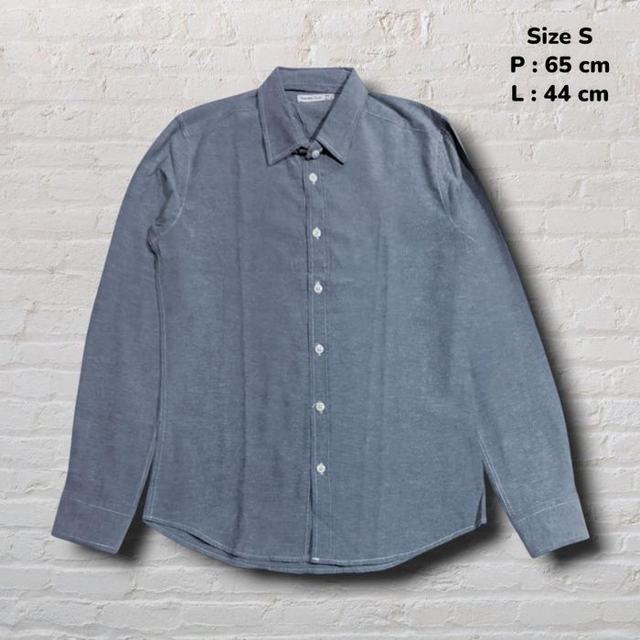 Size S Kemeja Panjang Chambray Studio Depp Grey Original Second Preloved #K82
