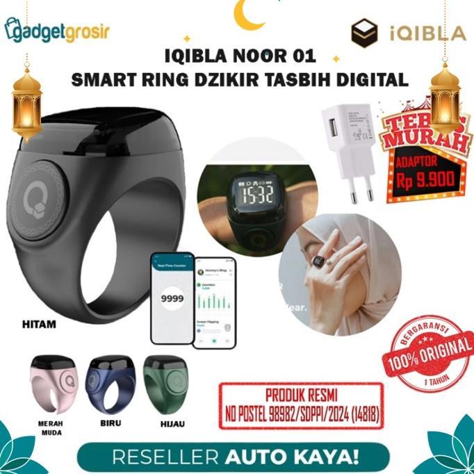 Promo / Terlaris iQibla NOOR N01 Smart Ring Dzikir Digital OLED Cincin Tasbih Zikir Terbaik