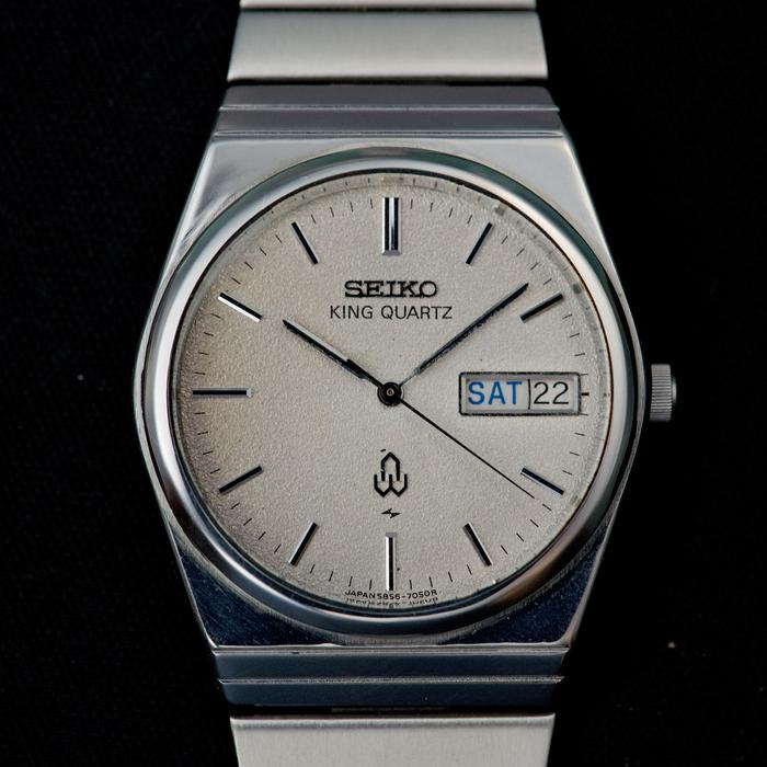 Jam Seiko King Quartz Textured Grey Dial