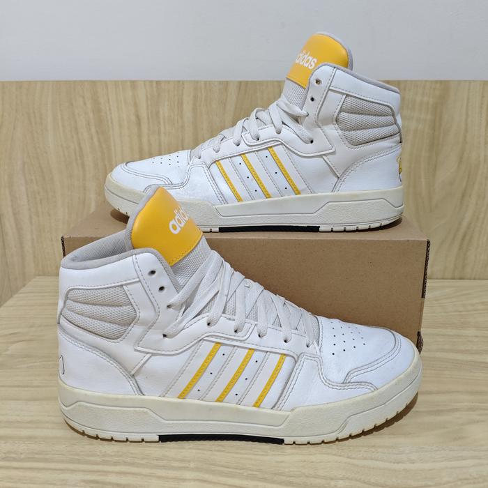 ORIGINAL adidas Neo Entrap Mid Gudetama High Top White Yellow Sneakers Sepatu Shoes Putih Kuning Aya