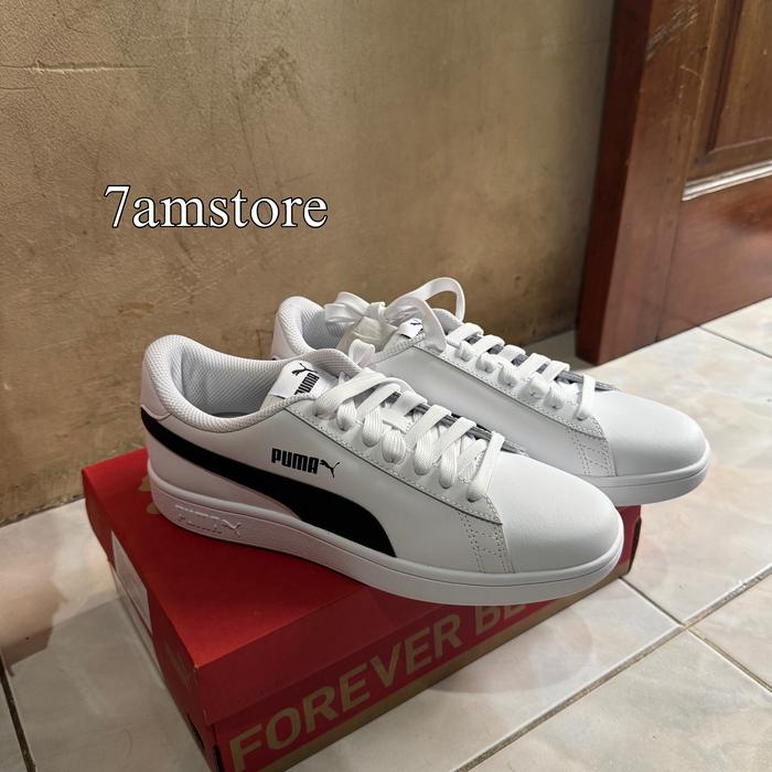 Sepatu Puma Smash v2 L Black White Original