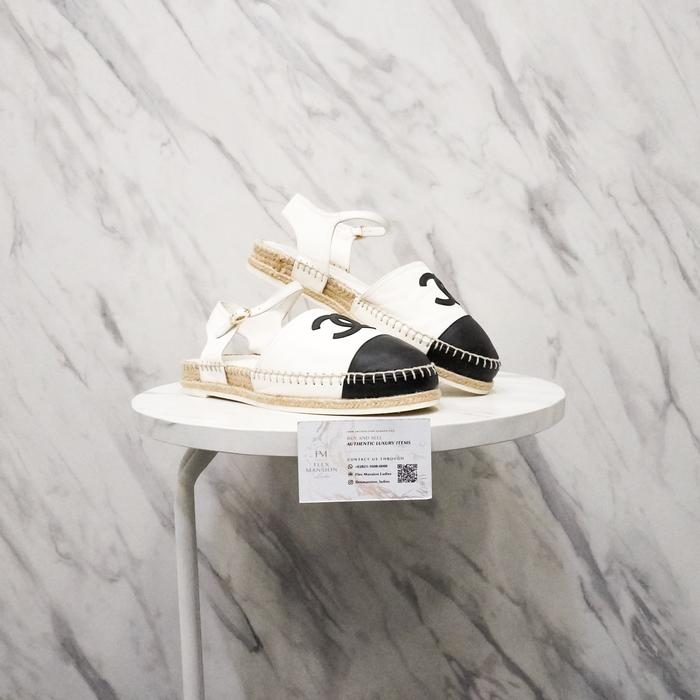 Chanel Cap Toe Espadrilles size 40 GARANSI 100% AUTHENTIC