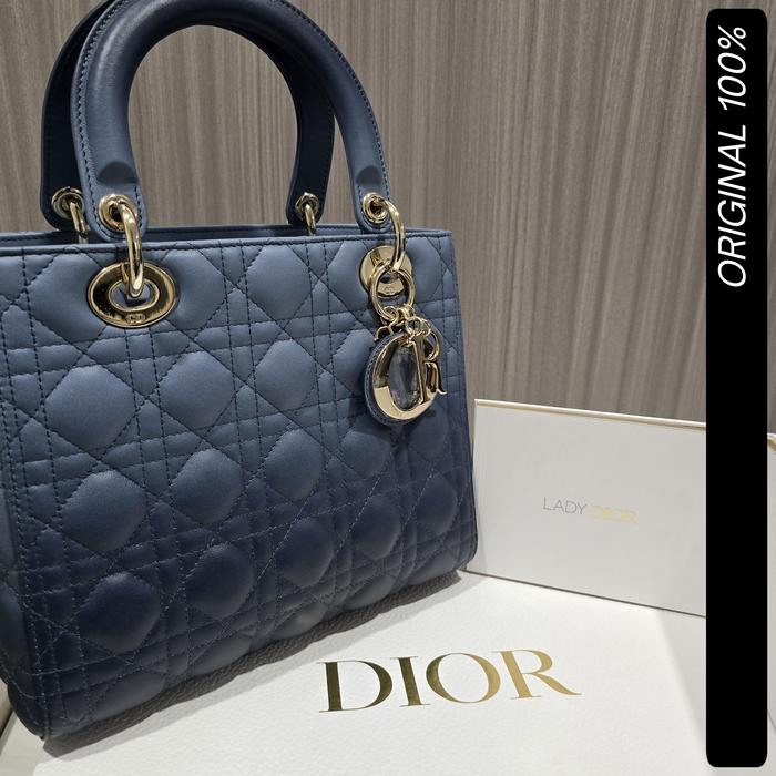 Lady DIOR Medium Blue Gradient Cannage Lambskin