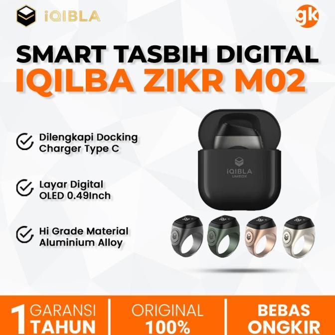 Promo / Terlaris IQIBLA Smart Tasbih Zikr Ring M02 Pro Cincin Digital Zikir Charge Dock Terbaik