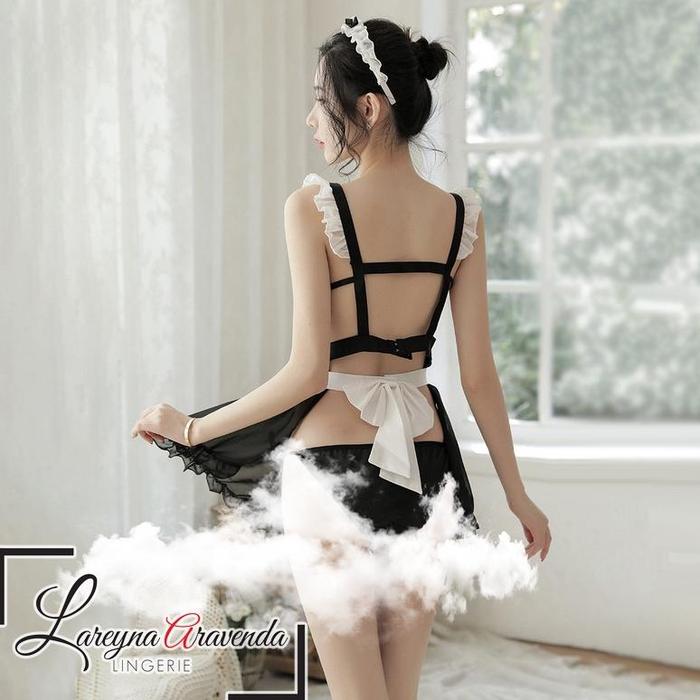 Cintya Ols - baju Dinas Wanita Jepang + Bando Kostum Cute Maid Uniform