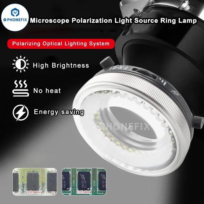 Lampu Cahaya Cincin Led Terpolarisasi Mikroskop Anti Silau 35 Buah Led Celup 35 Buah Led Smd Menghil