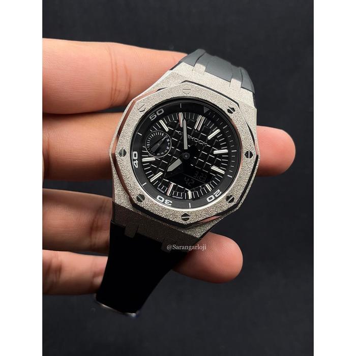 g-shock Mod G-Shock ga-2100 GA-2100 MOD Frosted Silver Rubber