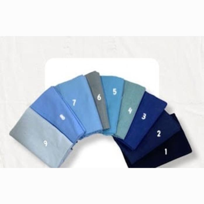 Kain Tenun Lurik Polos Nuansa Biru dengan AlatTenun Mesin Benang Katun Tidak Panas bukan Cap / Prin