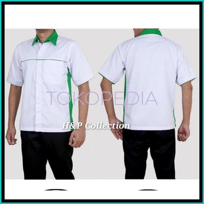 READY TERLARIS DVR KEMEJA SERAGAM KERJA PUTIH HIJAU , KEMEJA PUTIH BIRU , KEMEJA PUTIH OREN