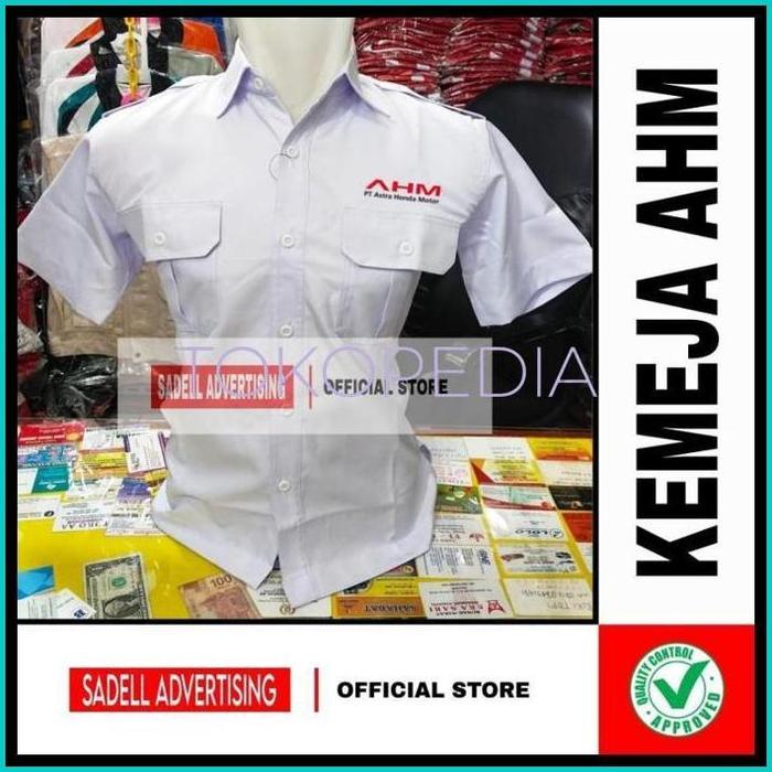 READY TERLARIS KEMEJA PDH AHM SERAGAM PDH AHM PT ASTRA HONDA MOTOR PUTIH LENGAN PENDEK PRIA