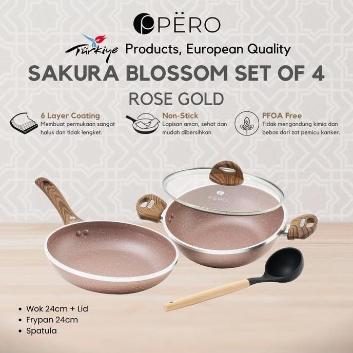 Promo / Terlaris [Exclusive Jordi Onsu] Pero Hampers Ramadhan Sakura Blossom Granite Cookware 24cm S