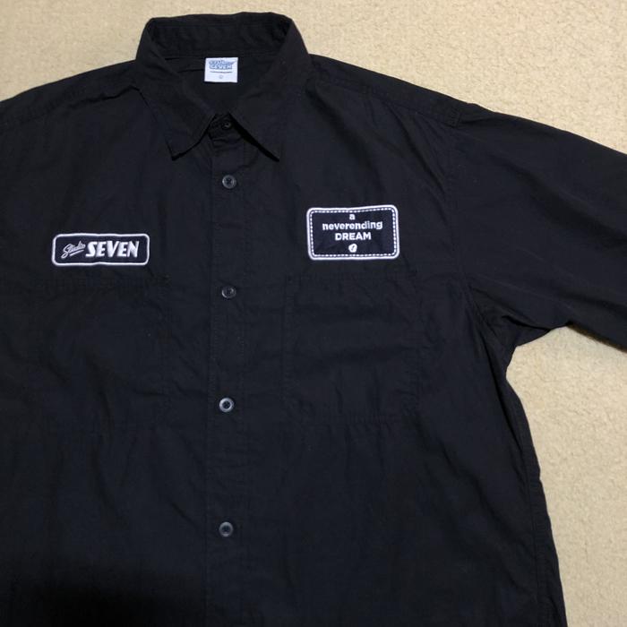PRELOVED KEMEJA WORKSHIRT STUDIOSEVEN X UNIQLO HITAM