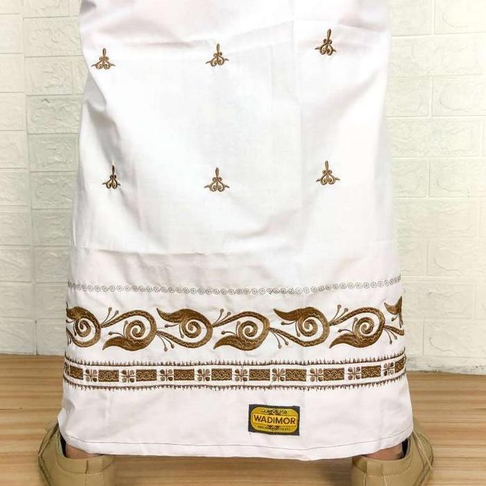 Wadimor- Sarung Santri Putih Bordir Motif Gayo Putih Berkualitas