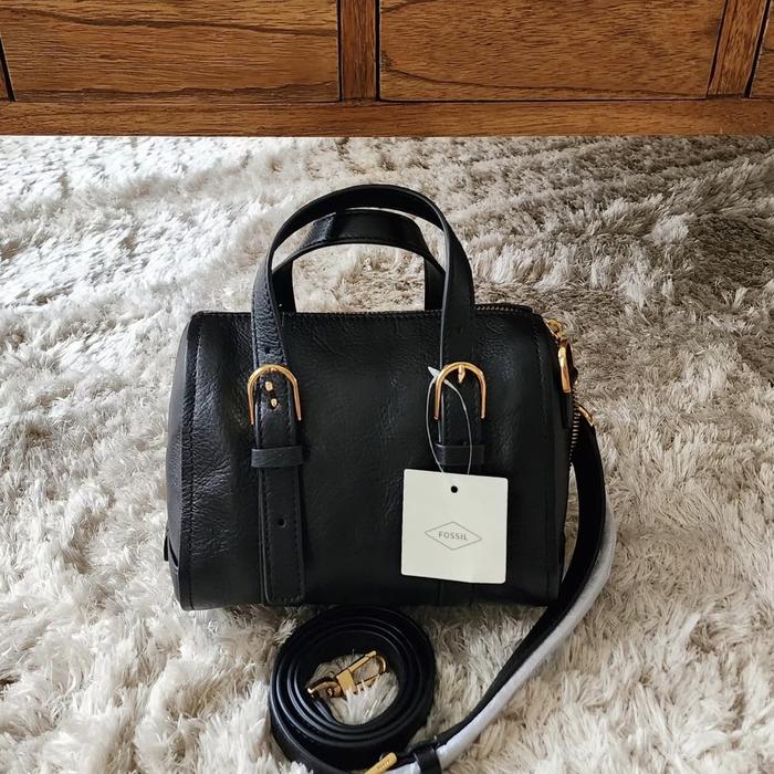 tas wanita fossil carlie mini satchel black ej