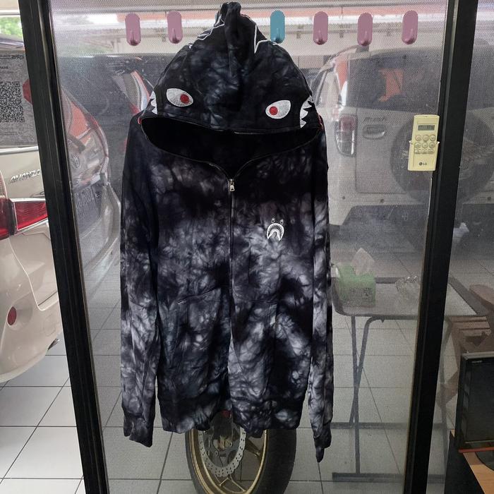Bape Tie Dye Shark Full Ziptie Authentic Original 100% Jaket Hoodie