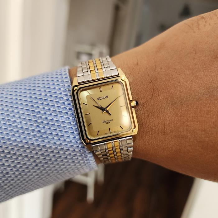 Waltham Dynax C.A Twotone Gold Quartz Movement Swiss Made Sapphire Crystal Case Tungsten Carbide Not