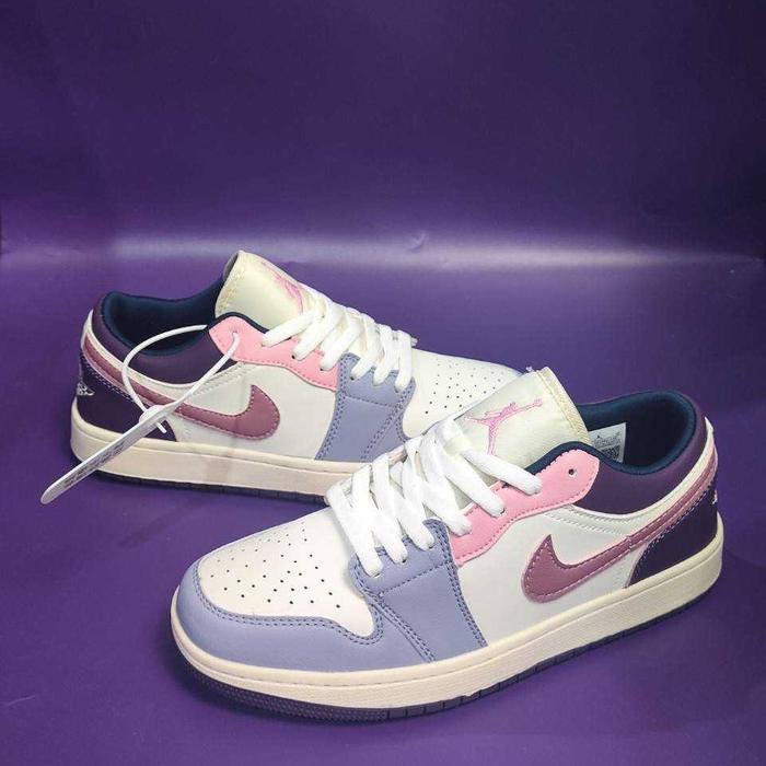 sepatu pria wanita AJ 1 Low purple white