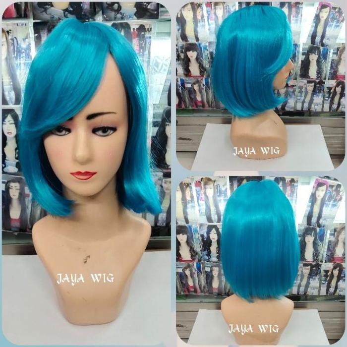 Wig Cosplay Rambut Palsu Wanita Bob Warna Warni
