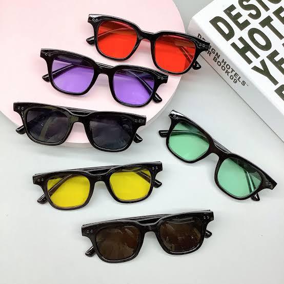 KACAMATA GM KOREA STYLE MINUS/CYL,PLUS,LENSA WARNA COSTUM SUKA SUKA Frame Hitam Kuning Merah Eyewear